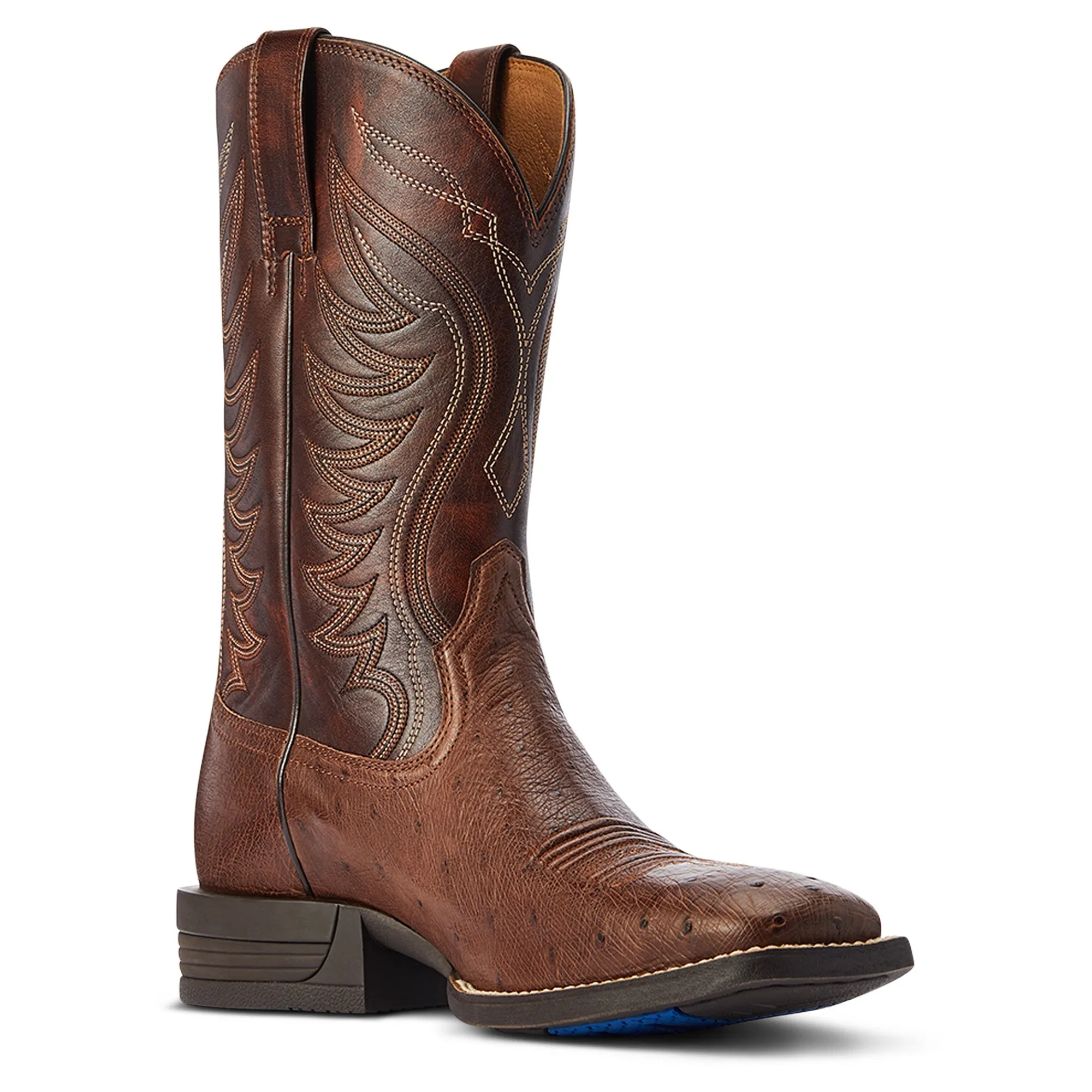 10042473 Ariat Mns Reckoning Dark Tabac Smooth Quill Ostrich/Nut Brown Boots