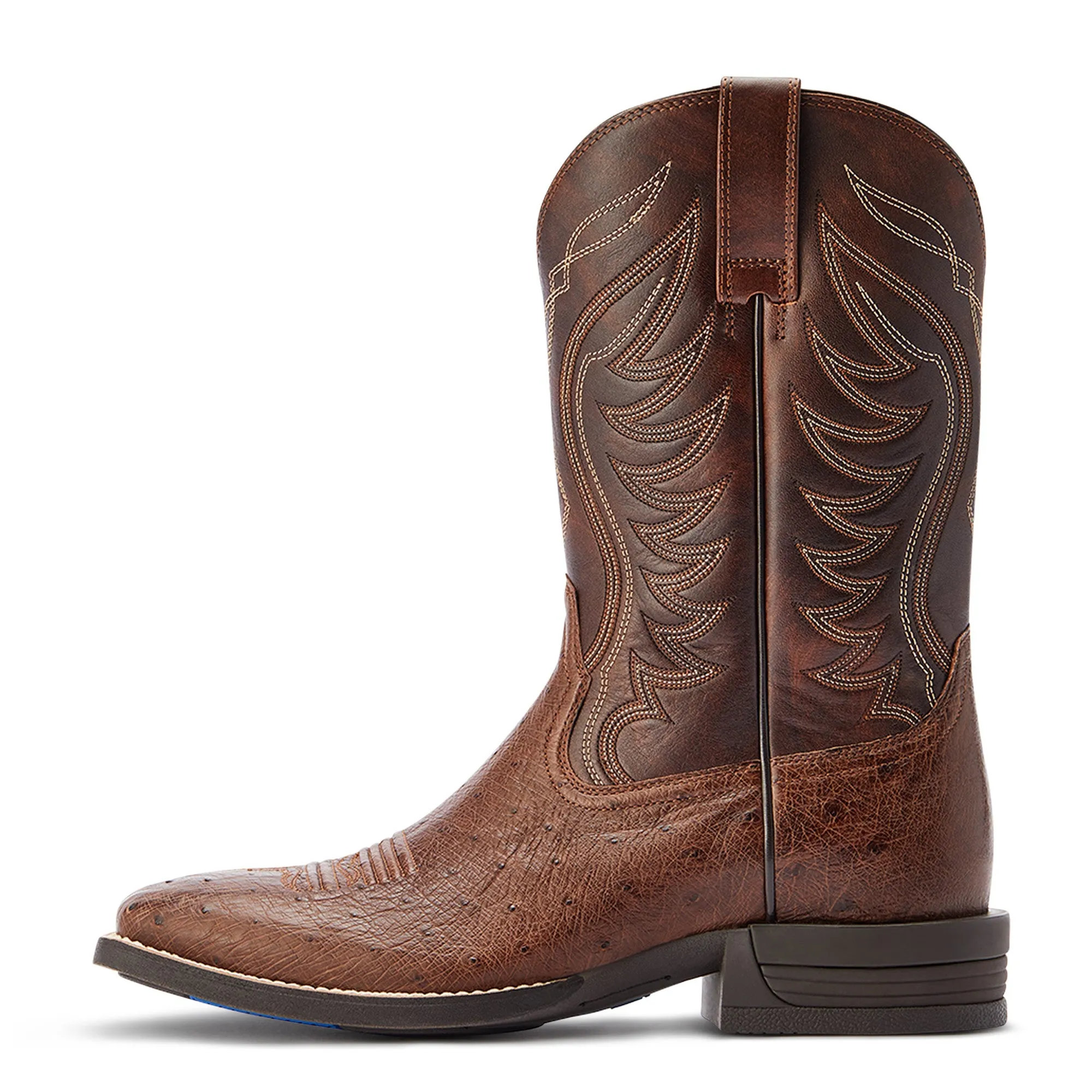 10042473 Ariat Mns Reckoning Dark Tabac Smooth Quill Ostrich/Nut Brown Boots