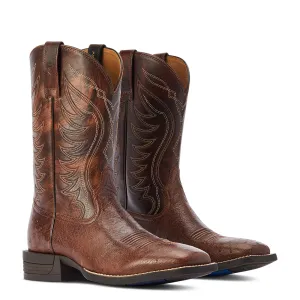 10042473 Ariat Mns Reckoning Dark Tabac Smooth Quill Ostrich/Nut Brown Boots