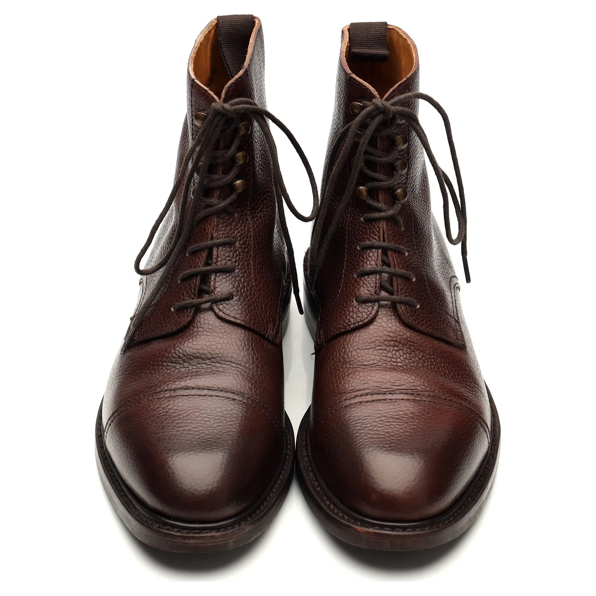 '321' Brown Grain Leather Boots UK 6.5 F