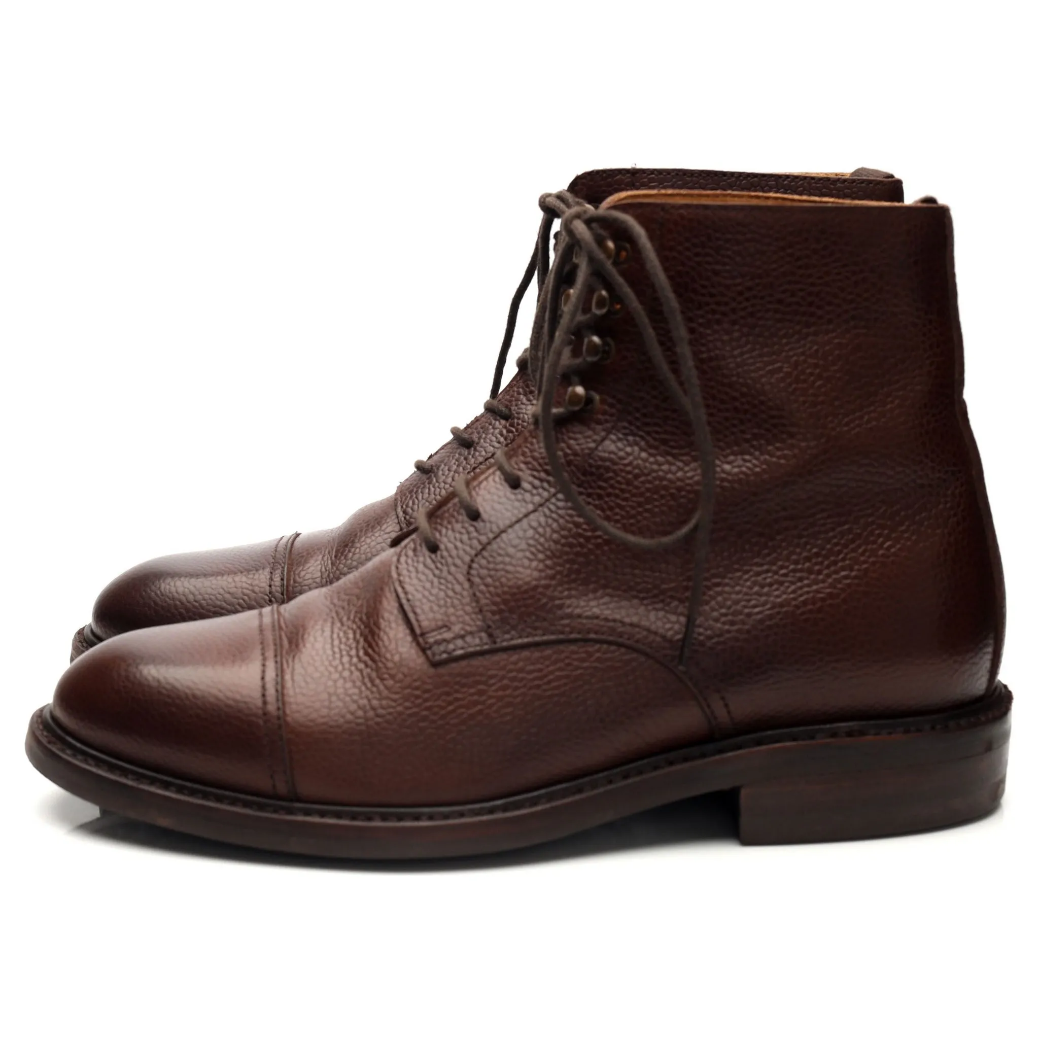 '321' Brown Grain Leather Boots UK 6.5 F