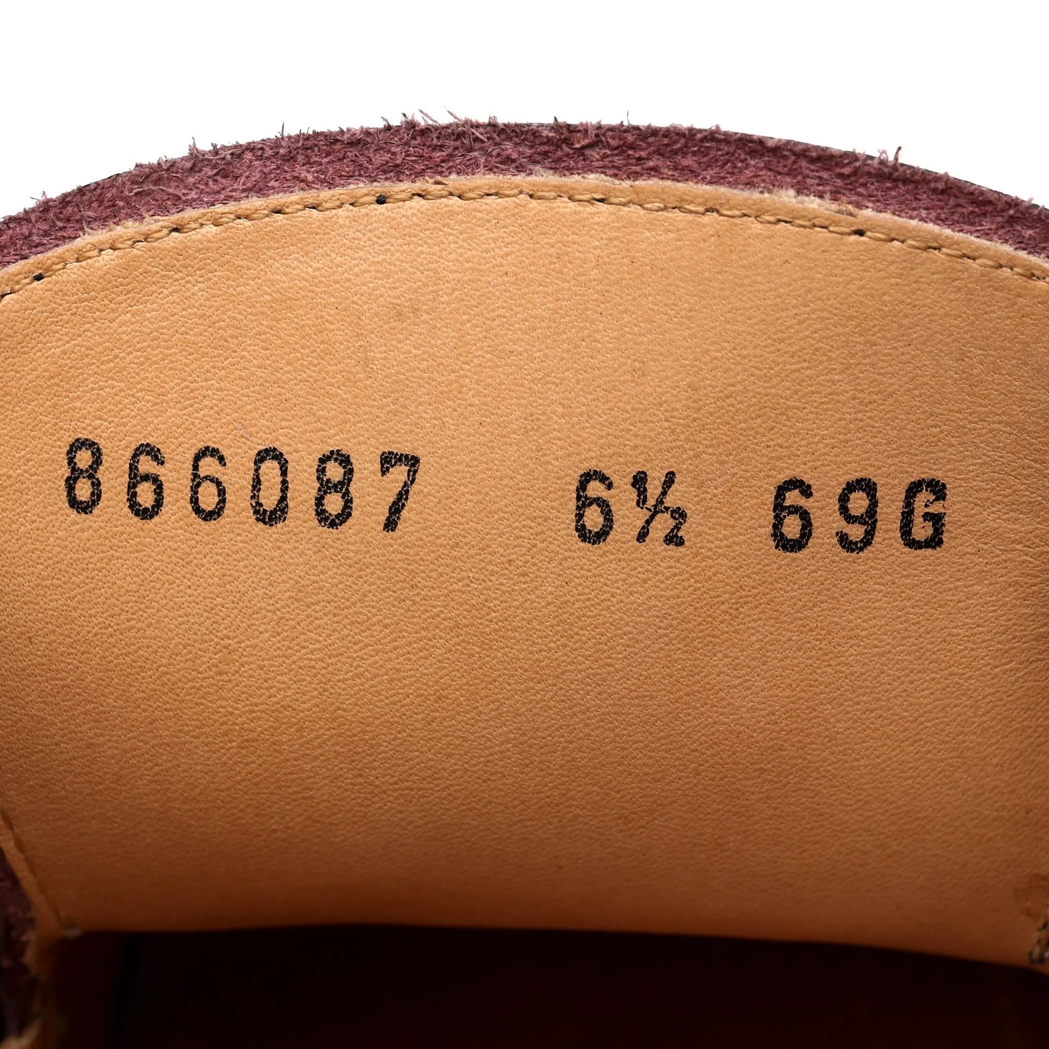 '866087' Burgundy Leather Derby UK 6.5 G