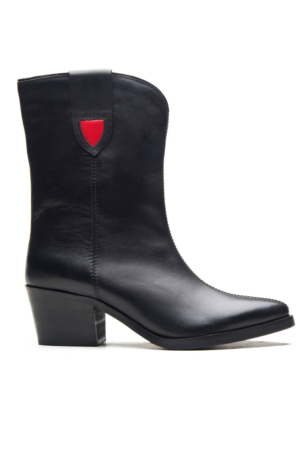 Black & Red Nappa Leather Boots