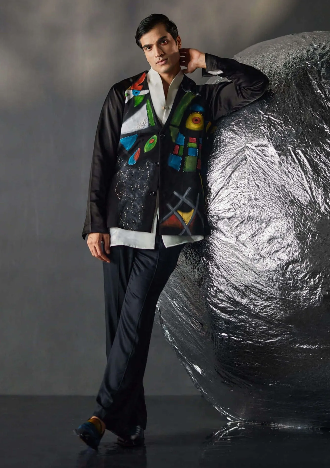 Black Carnival overshirt and trouser set