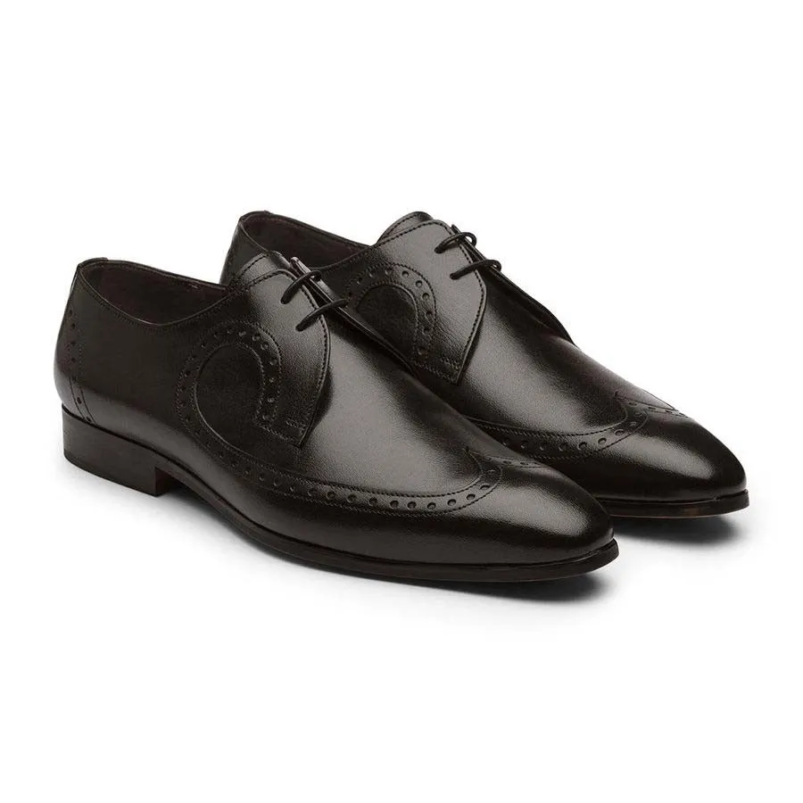 Black Decorated Derby Wingtips