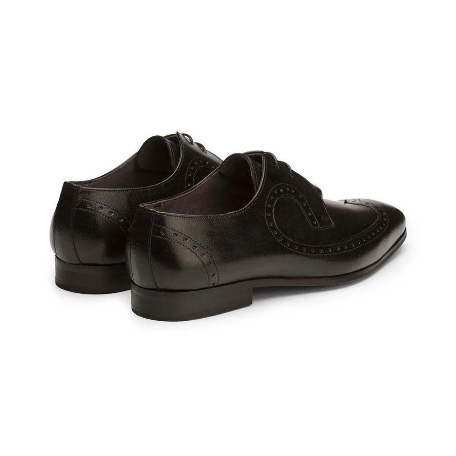 Black Decorated Derby Wingtips