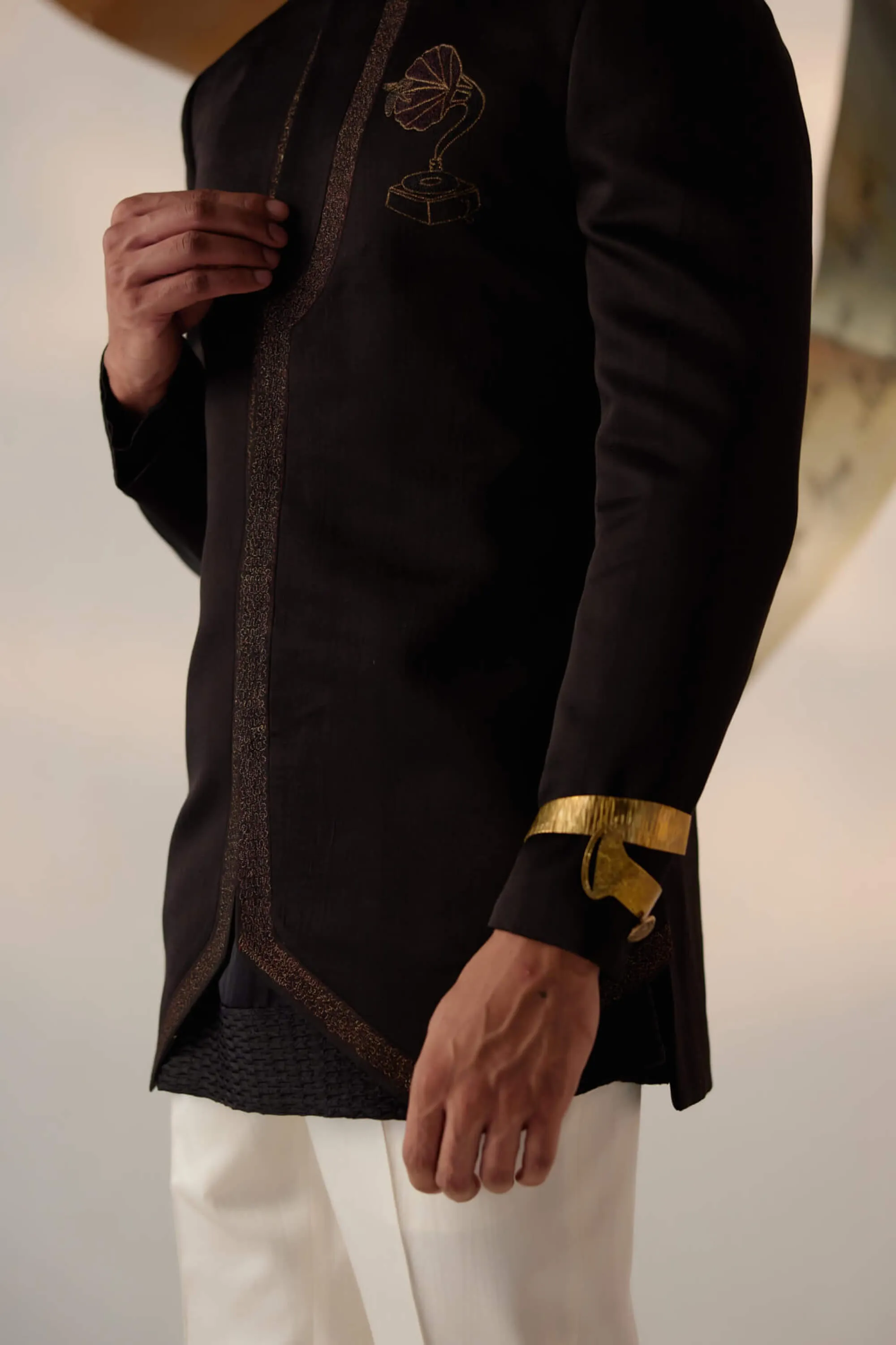 Black long bandhgala and trousers