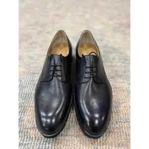 Black Mirror Glossed Milled Classic Derby With Extralight Commando Sole