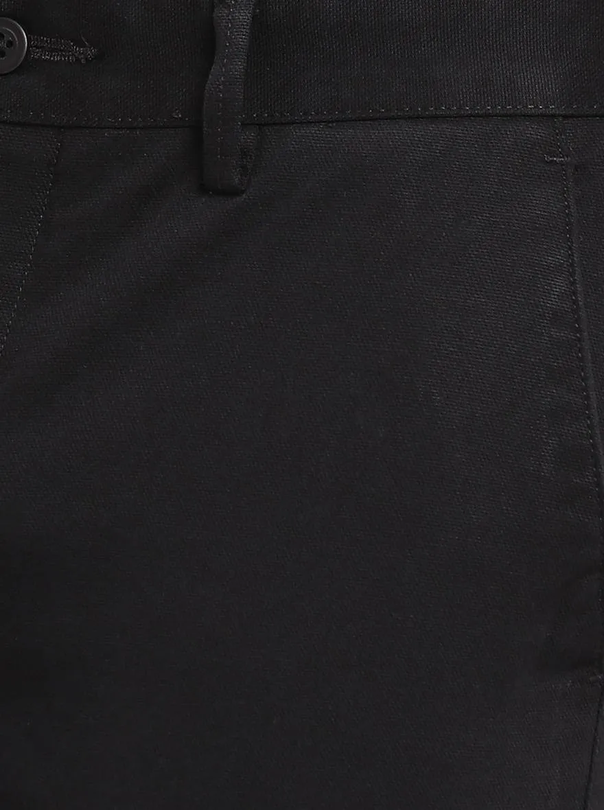 Black Solid Super Slim Fit Casual Trouser | Greenfibre