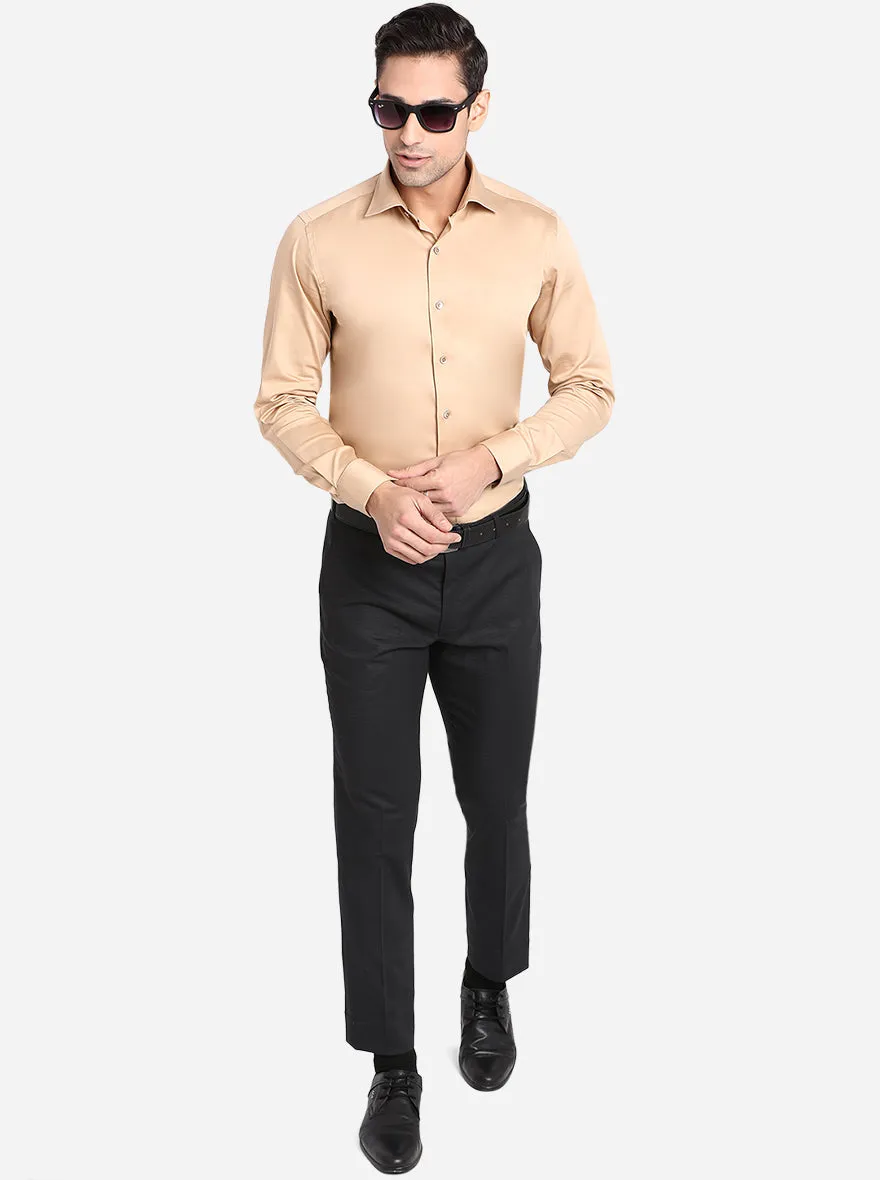 Black Solid Super Slim Fit Formal Trouser | JadeBlue