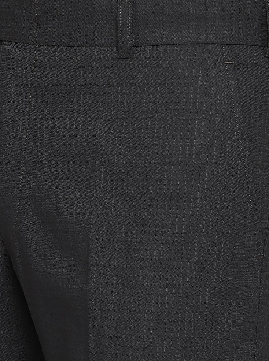 Black Solid Super Slim Fit Formal Trouser | JadeBlue