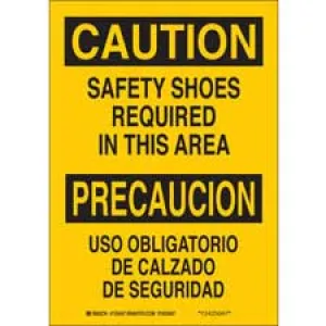 Brady Bilingual CAUTION Safety Shoes Required In This Area Sign/ Buy online