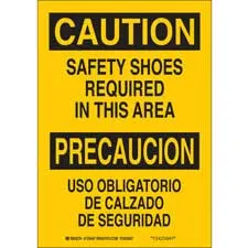 Brady Bilingual CAUTION Safety Shoes Required In This Area Sign/ Buy online