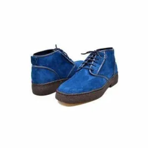British Walkers Playboy Kaydence Men's Navy Blue Suede Ankle Boots