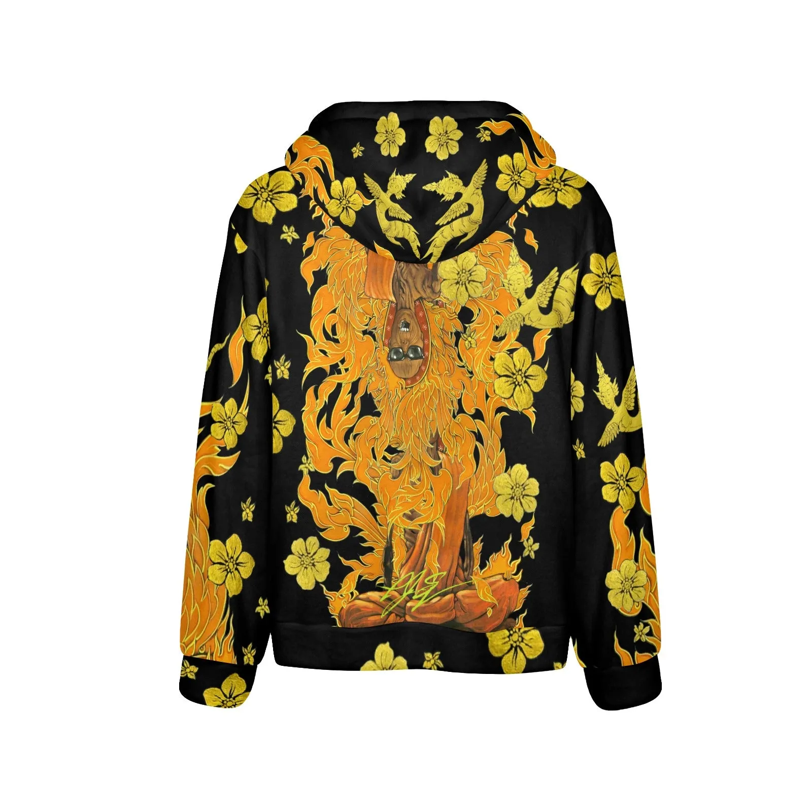 Burning Monk As Below So Above Men's Flannel Hoodie