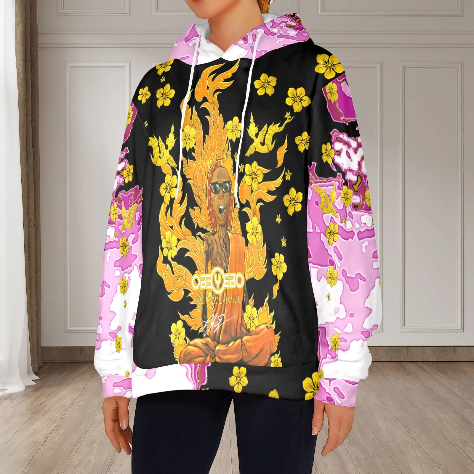 Burning Monk Women's Flannel Hoodie