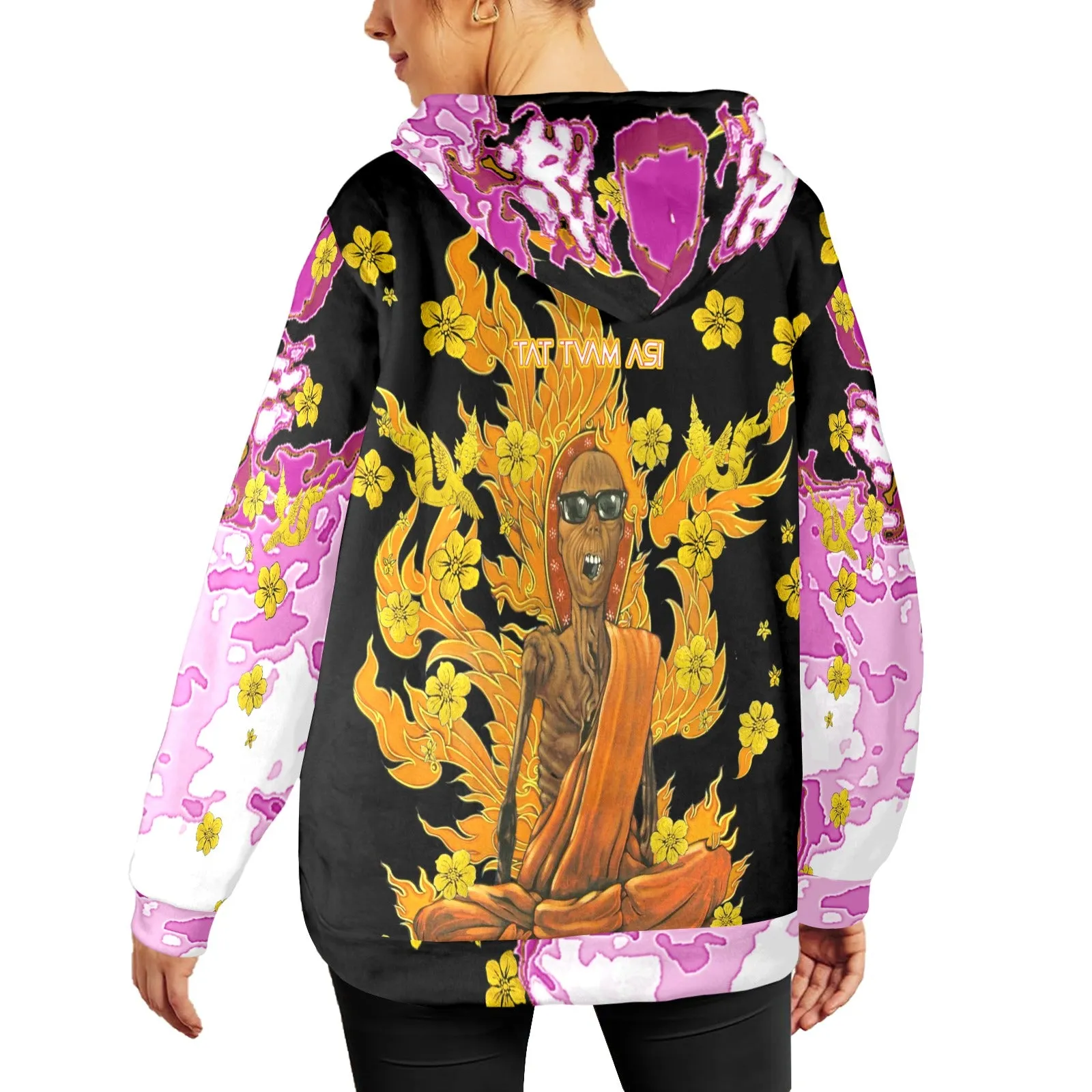 Burning Monk Women's Flannel Hoodie