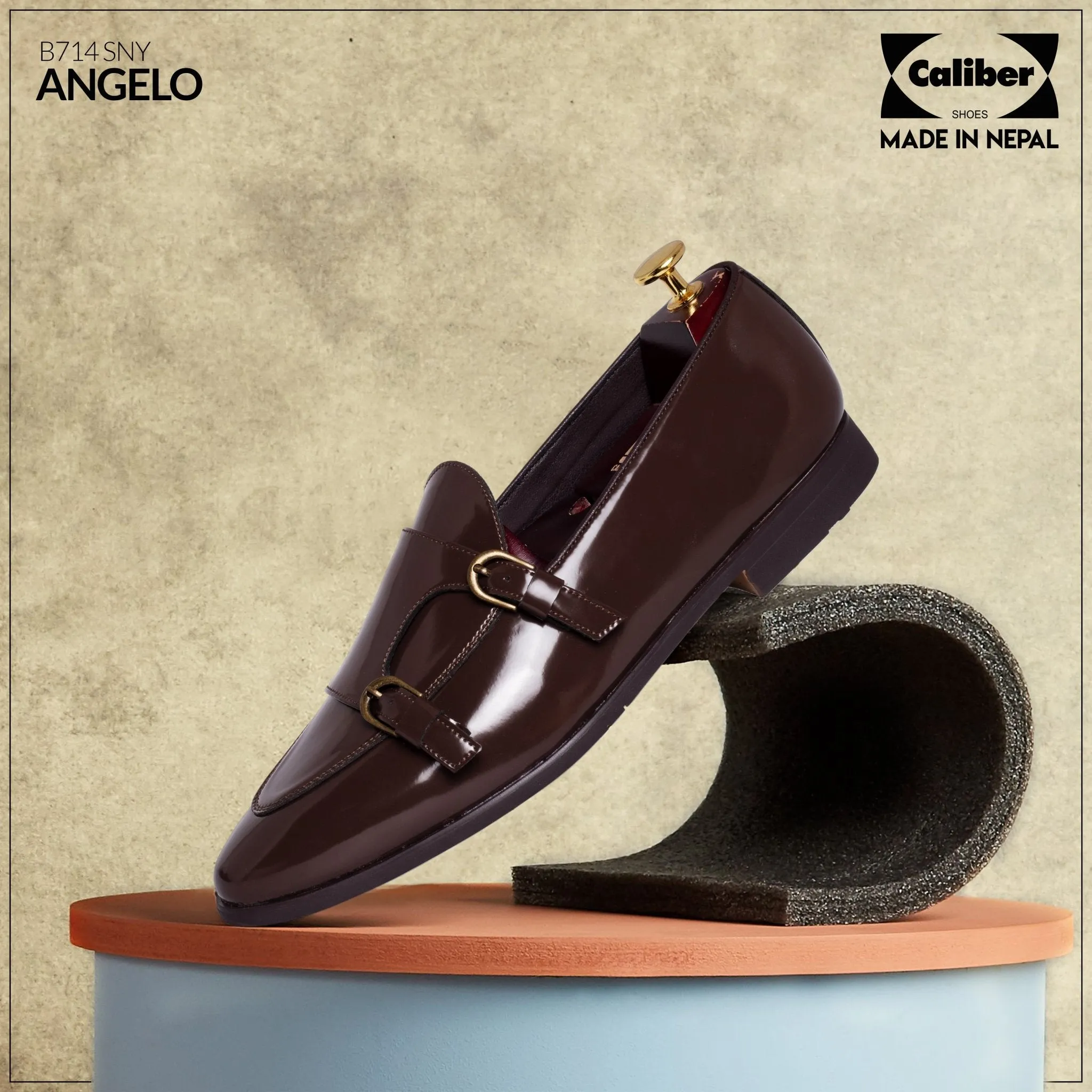 Caliber Shoes Coffee Formal Shoes For Men ( ANGELO B714SNY )