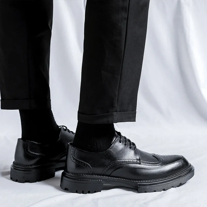 Casual Brogue Platform Leather Shoes for Men