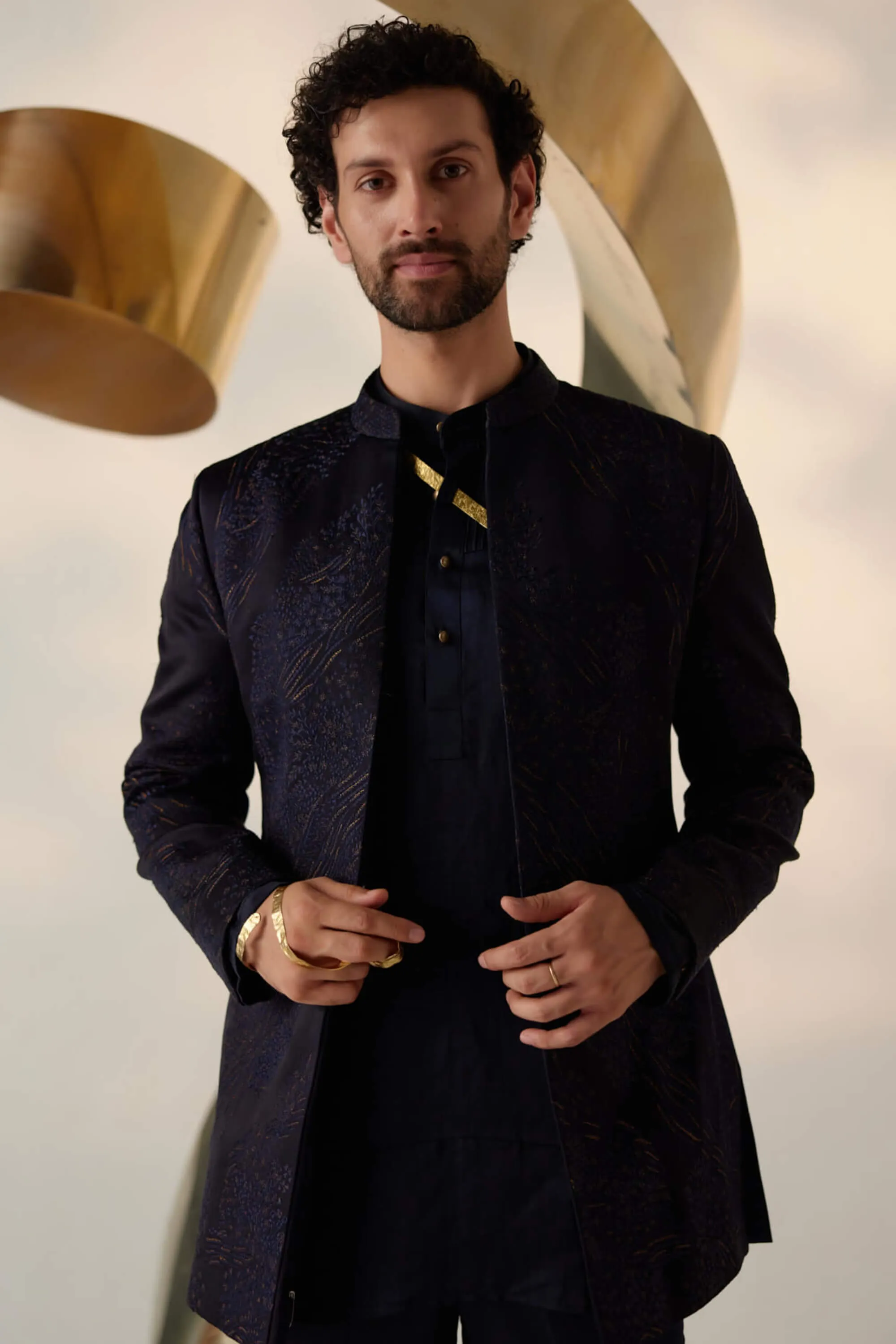 Celestial blue bandhgala and trousers