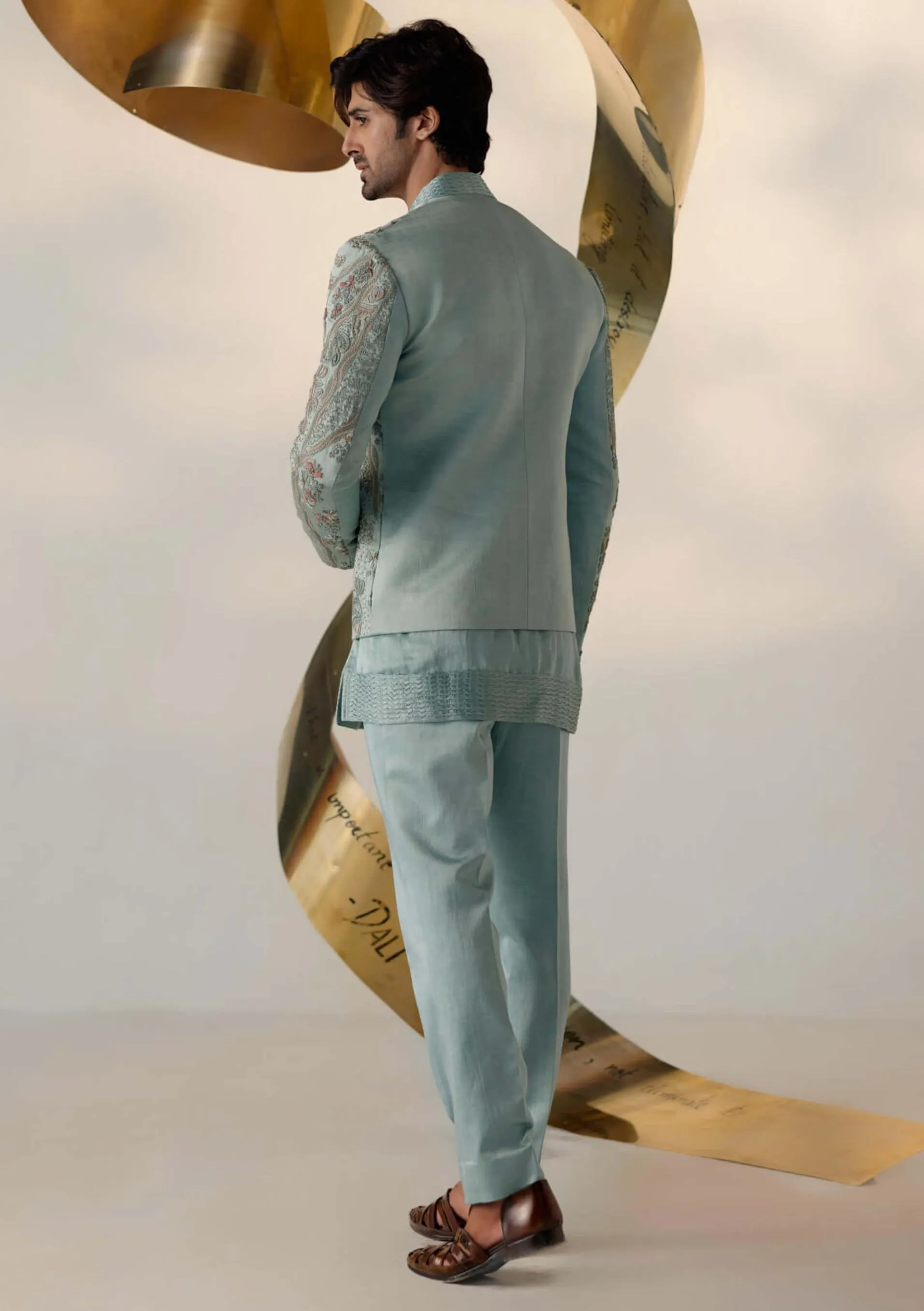 Chateau grey delight short jacket and kurta set