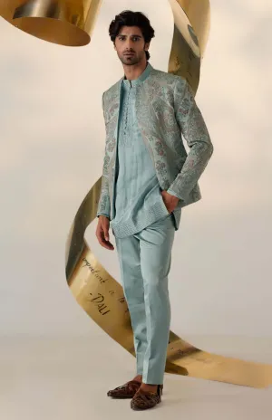 Chateau grey delight short jacket and kurta set