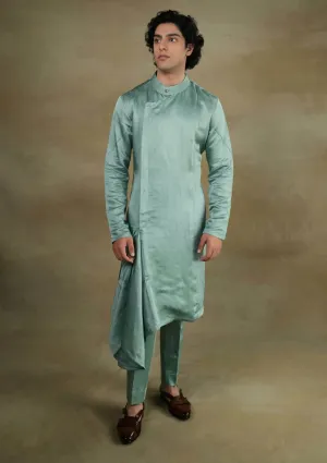 Chateau grey drape kurta and trousers