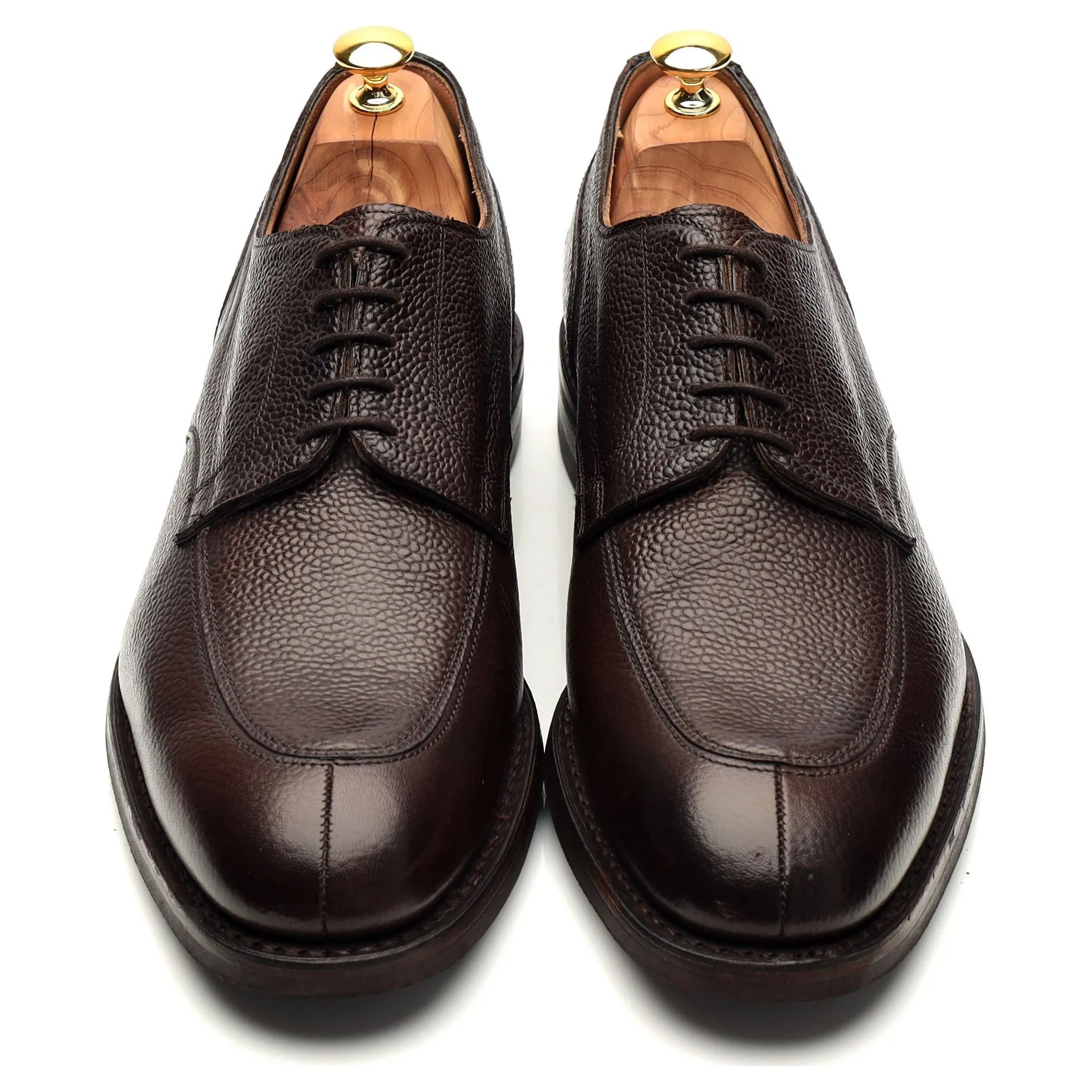 'Chiswick' Dark Brown Grain Leather Split Toe Derby UK 12 F