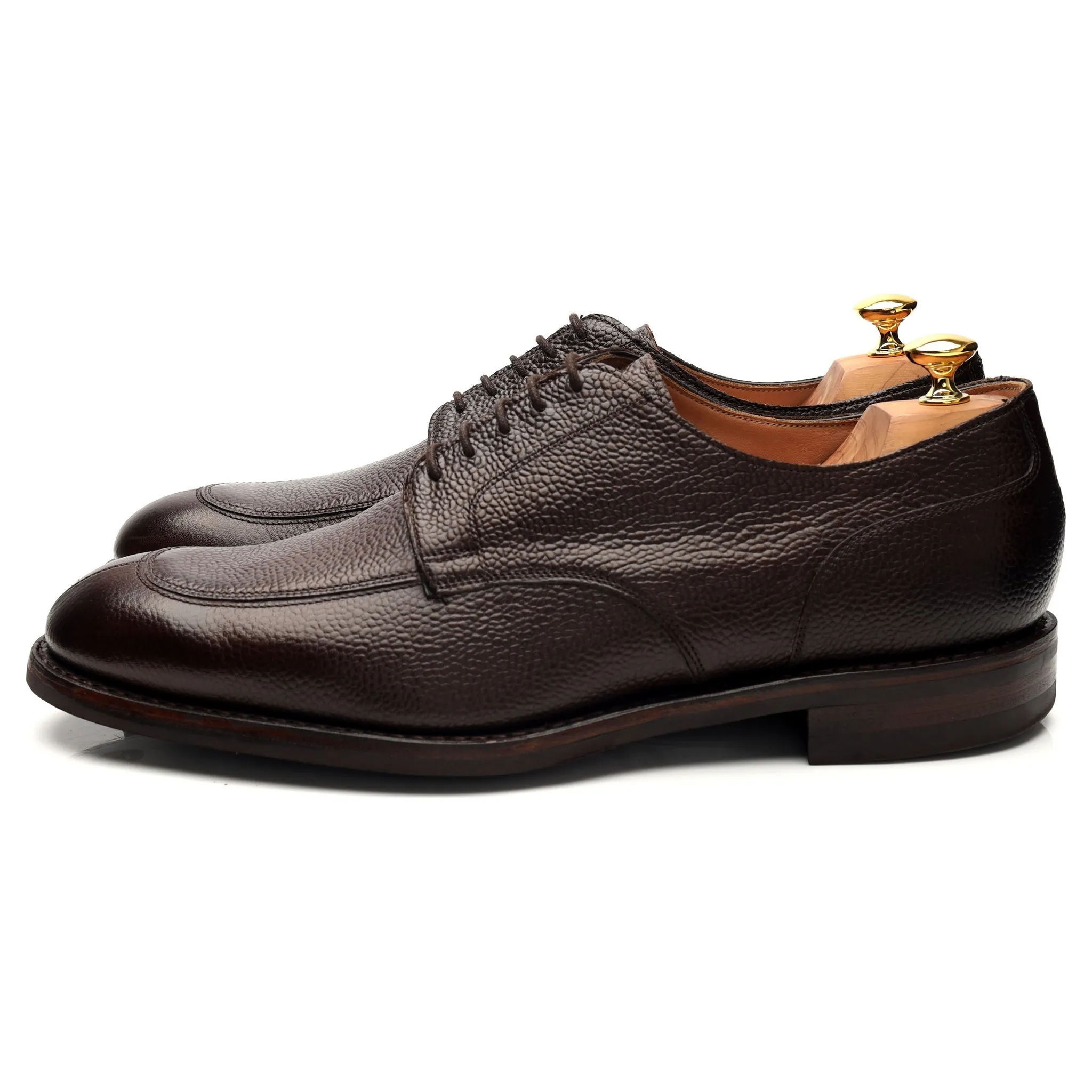 'Chiswick' Dark Brown Grain Leather Split Toe Derby UK 12 F