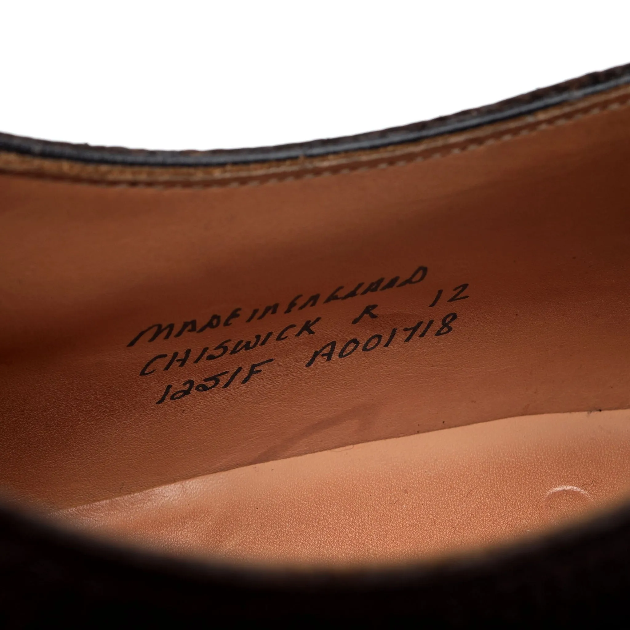 'Chiswick' Dark Brown Grain Leather Split Toe Derby UK 12 F