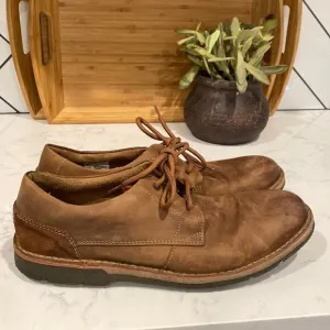 Clarks Collection Edgewick Plain Oxford Comfort leather distressed brown sz 13