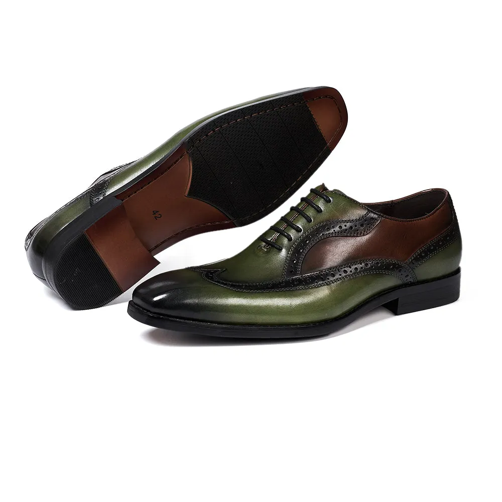 Classic Genuine Leather Gentleman Green Shoes