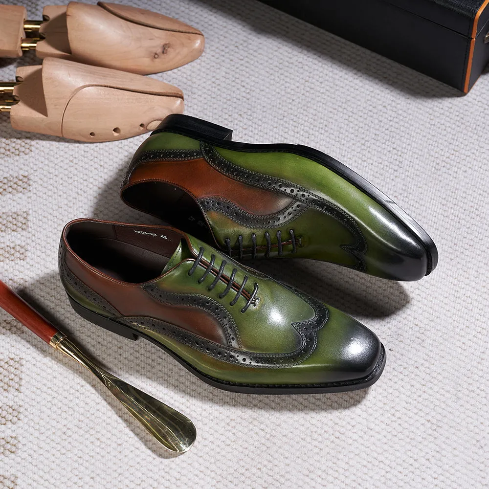 Classic Genuine Leather Gentleman Green Shoes