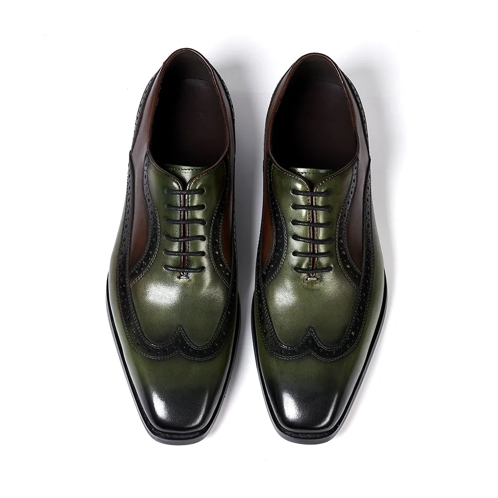 Classic Genuine Leather Gentleman Green Shoes
