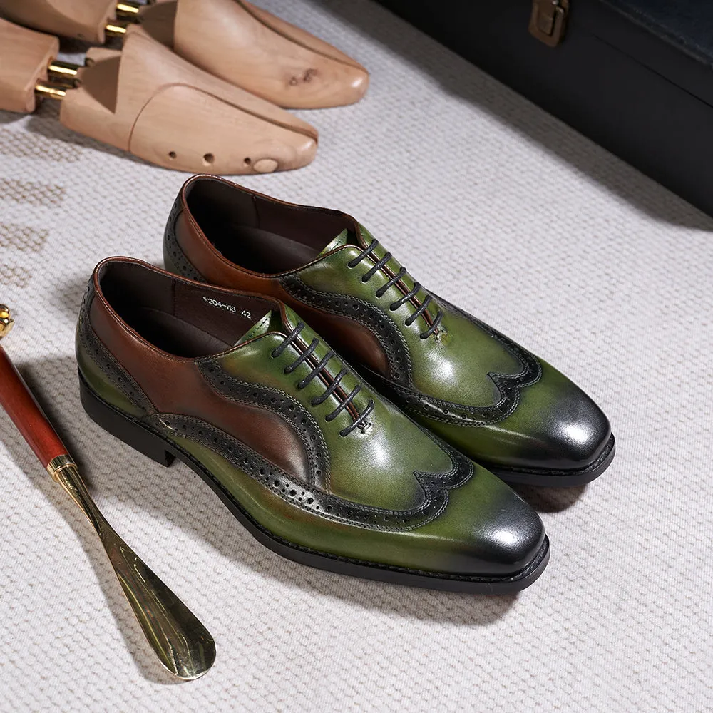 Classic Genuine Leather Gentleman Green Shoes