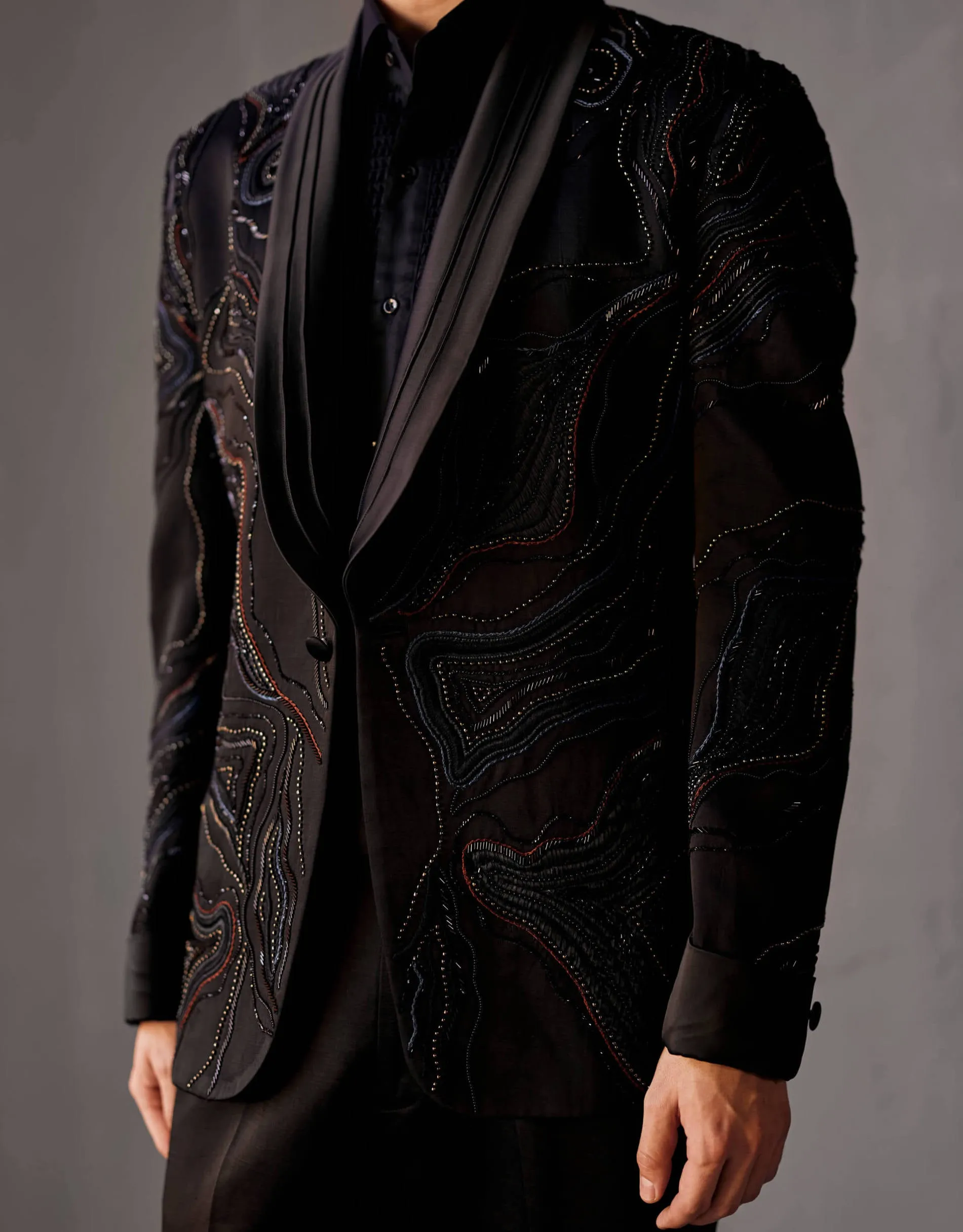 Coal black tuxedo set