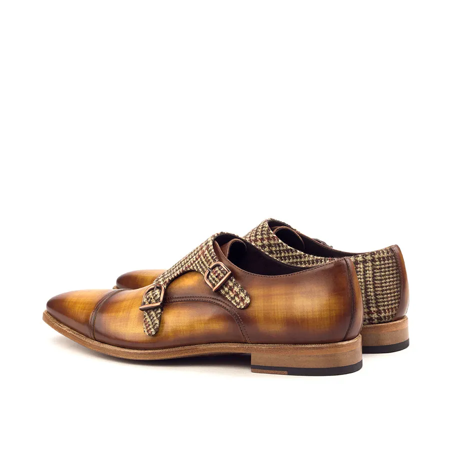 Cognac Tweed Double Monk