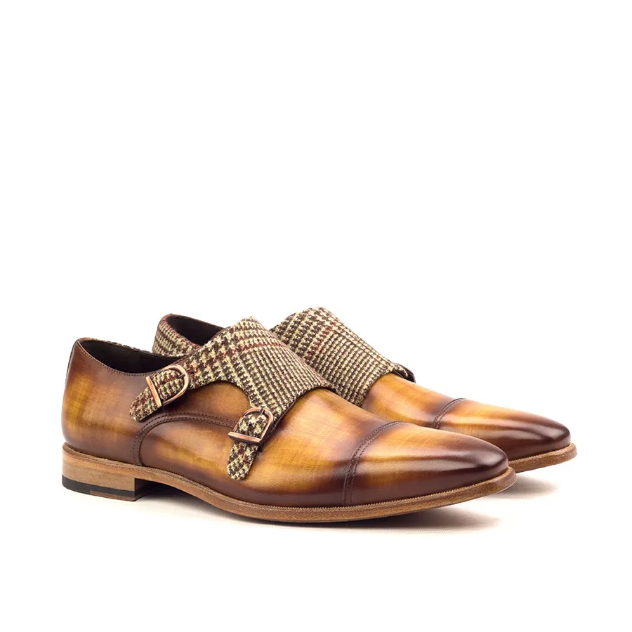 Cognac Tweed Double Monk
