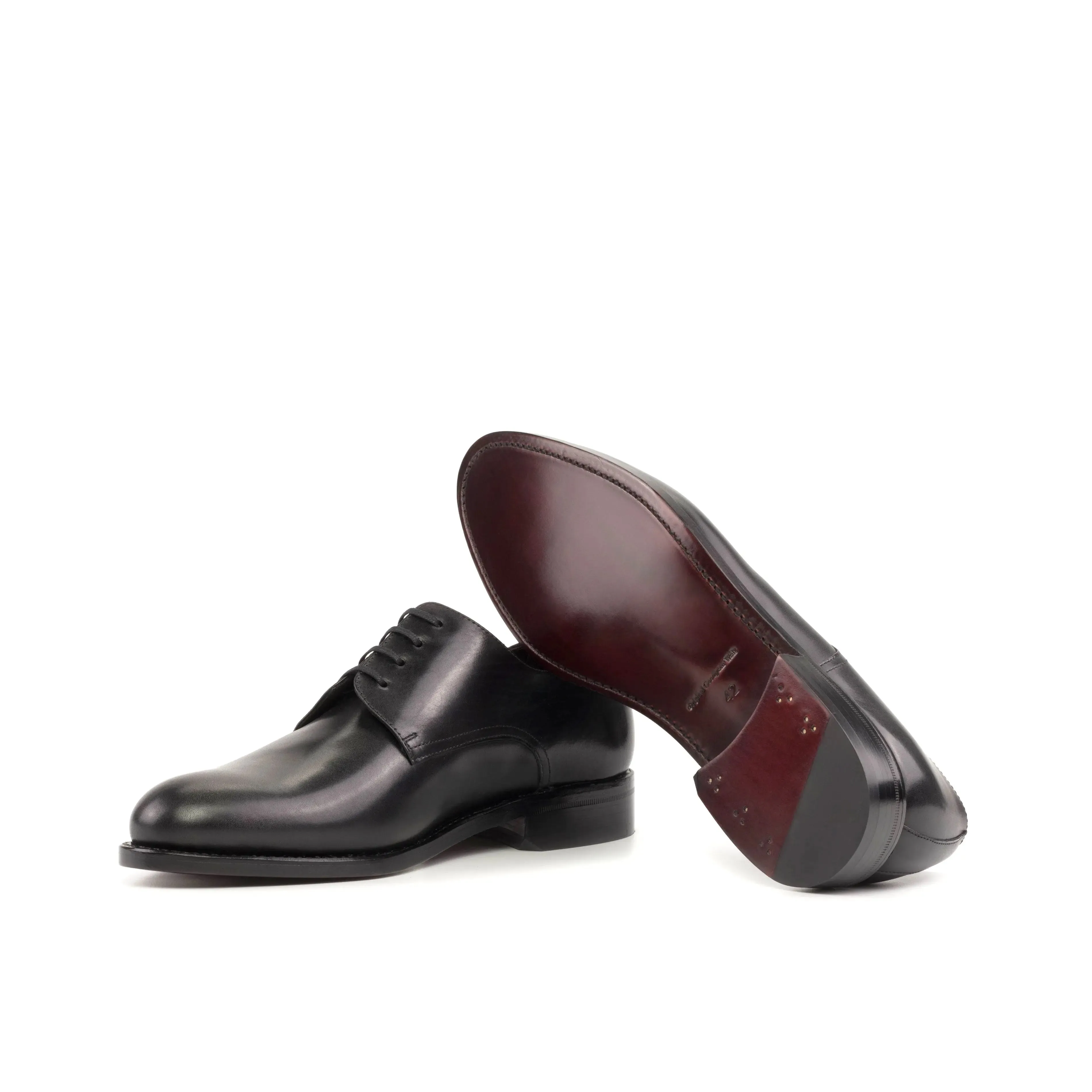 DapperFam Vero in Black Men's Italian Leather Derby