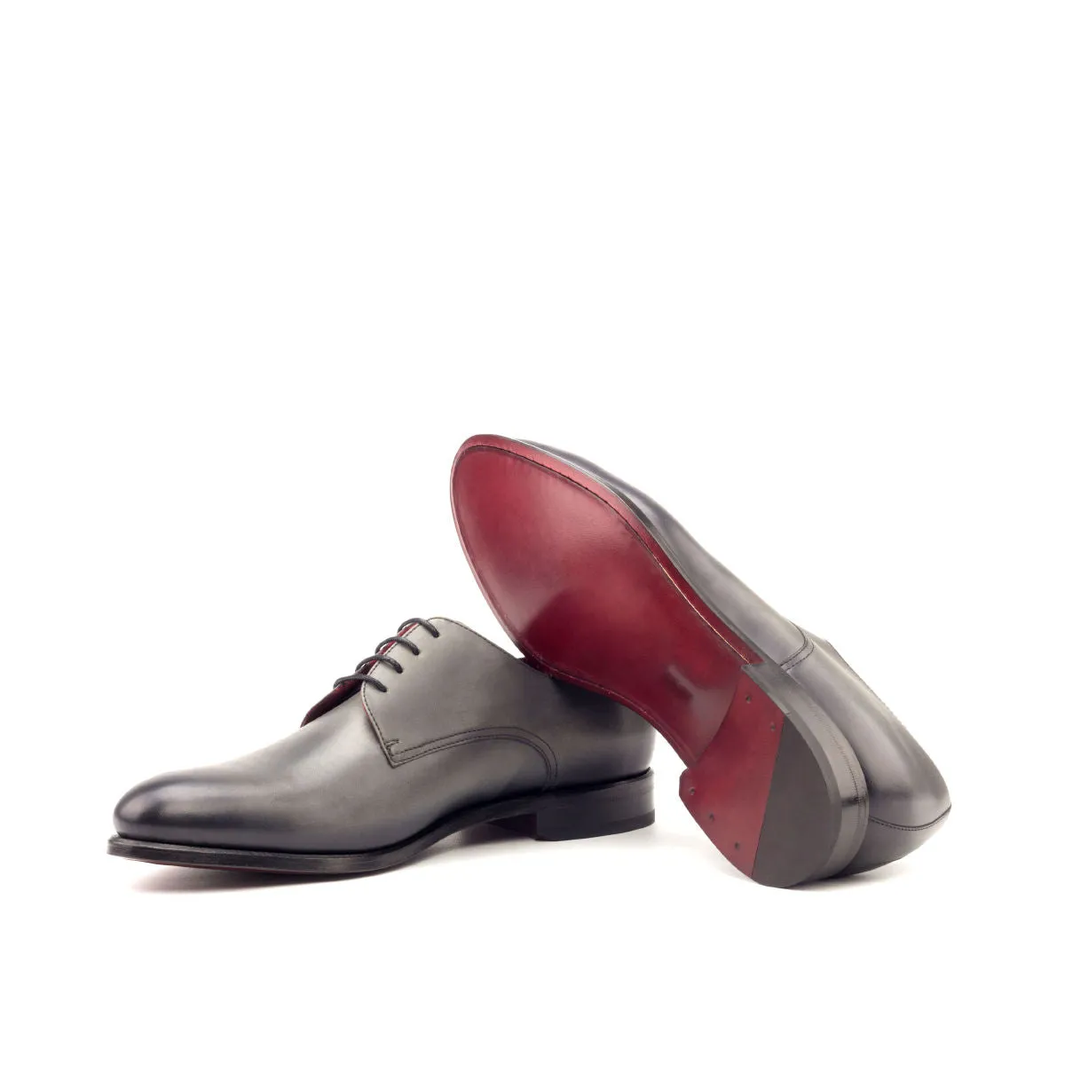 DapperFam Vero in Grey Men's Italian Leather Derby