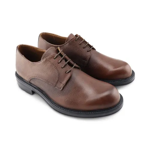 Derby in pelle martellata color cuoio