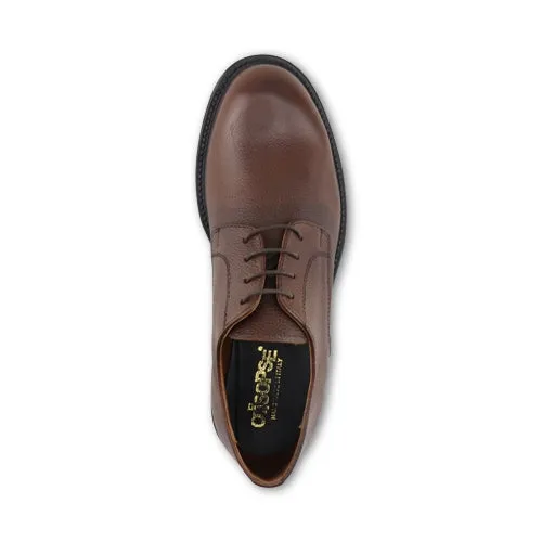 Derby in pelle martellata color cuoio