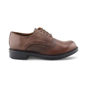 Derby in pelle martellata color cuoio