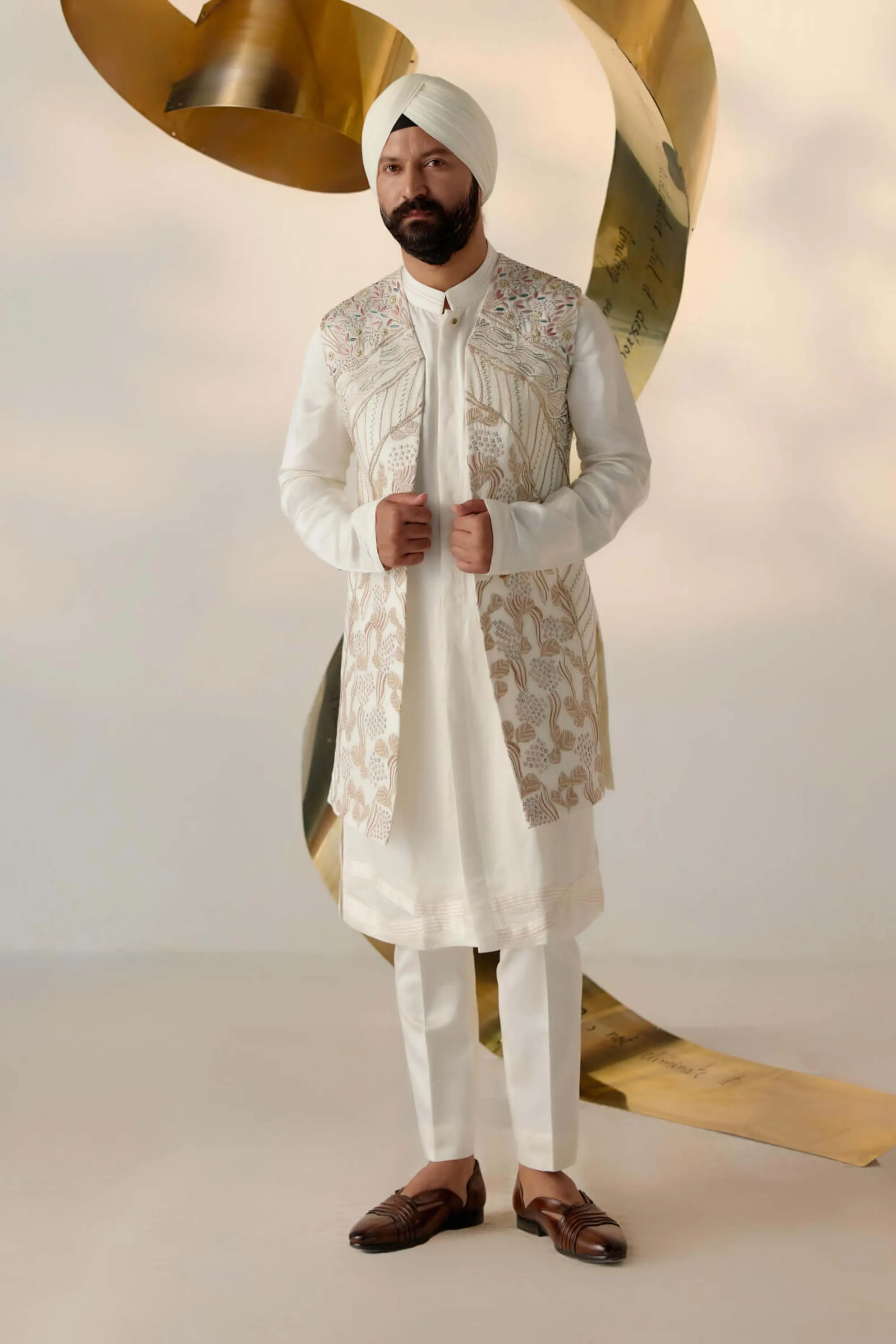 Dirty Ivory shrug and kurta set