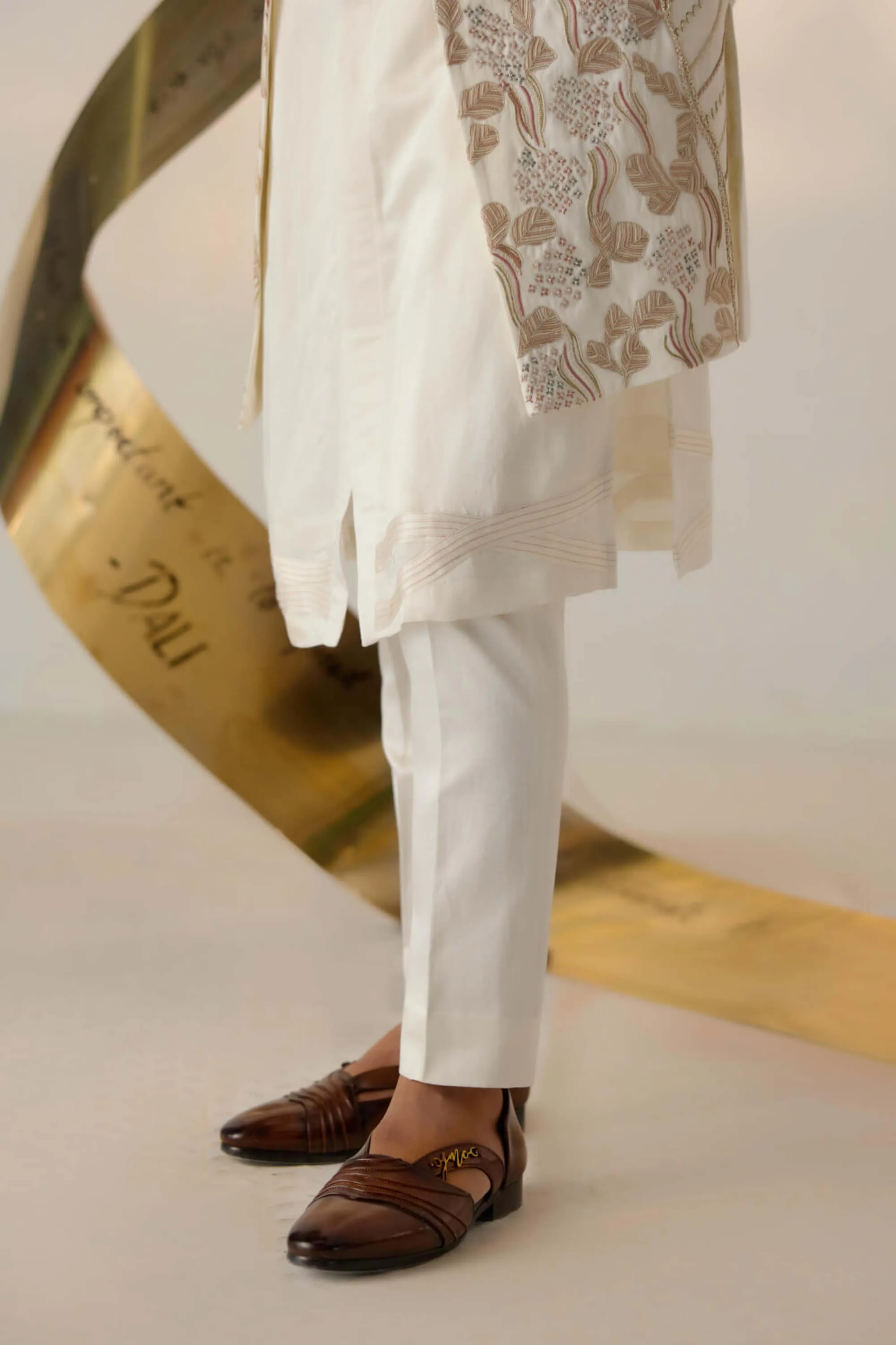 Dirty Ivory shrug and kurta set