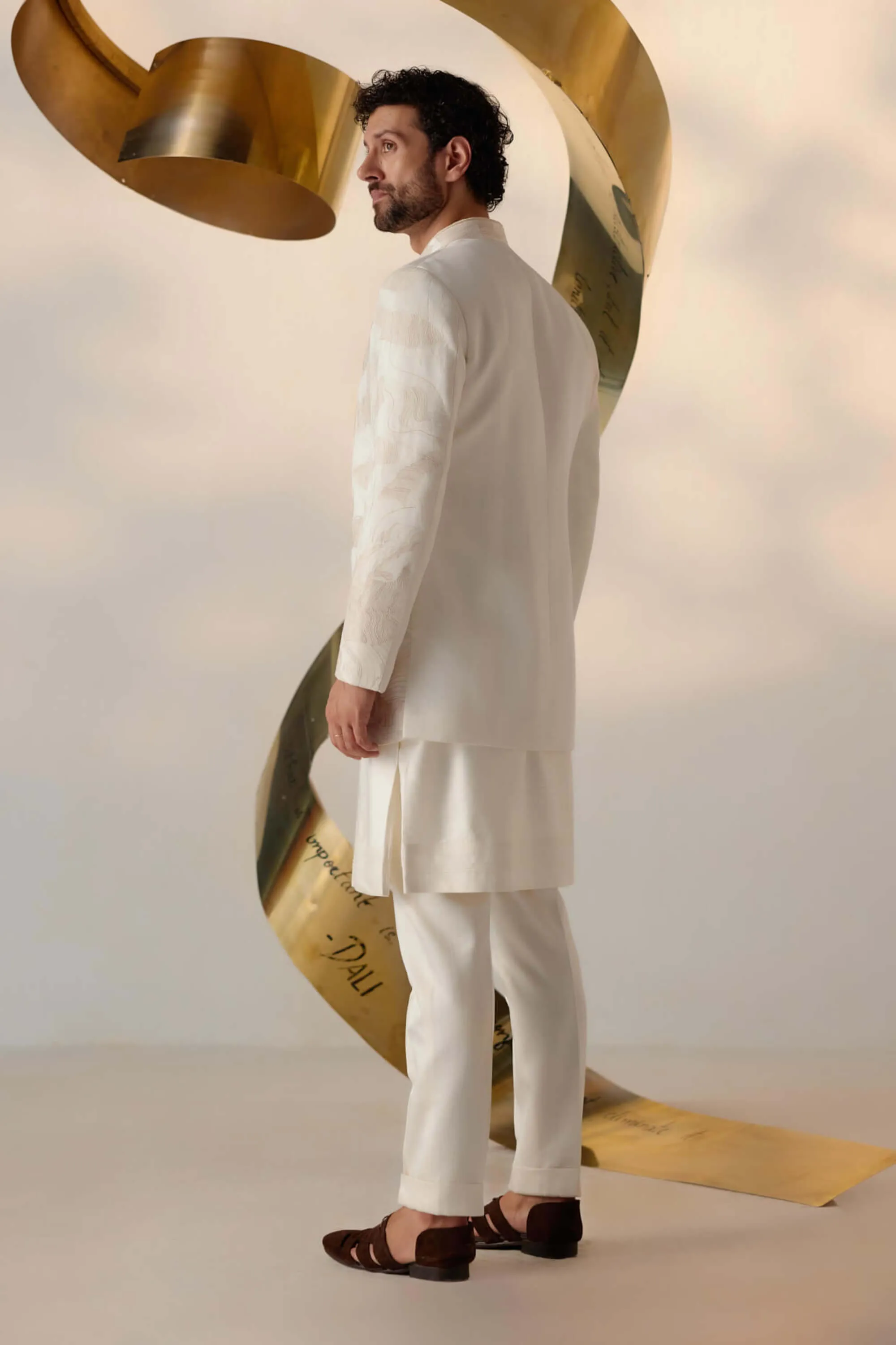 Dreamy ivory bandhgala and trousers