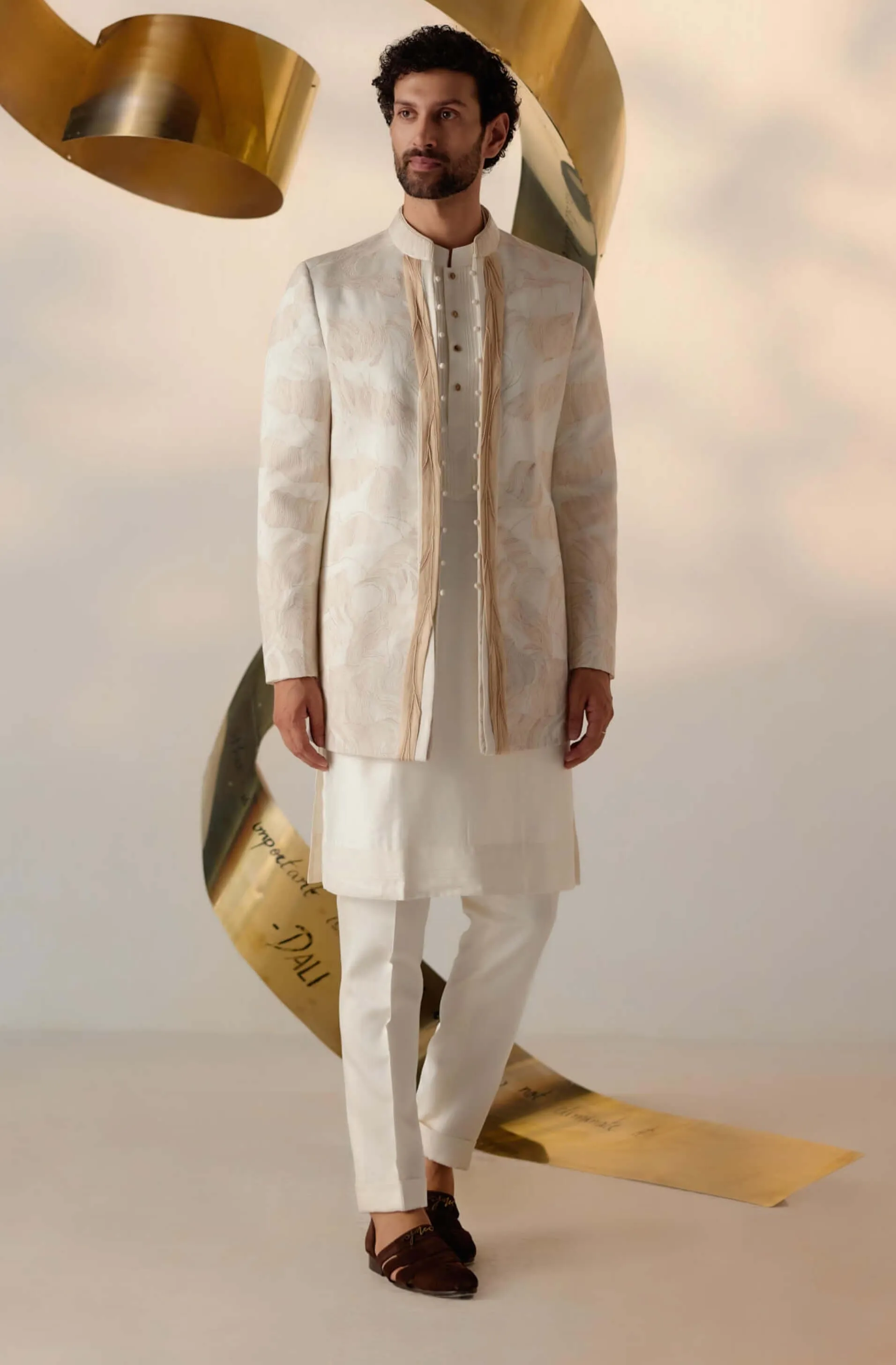 Dreamy ivory bandhgala and trousers