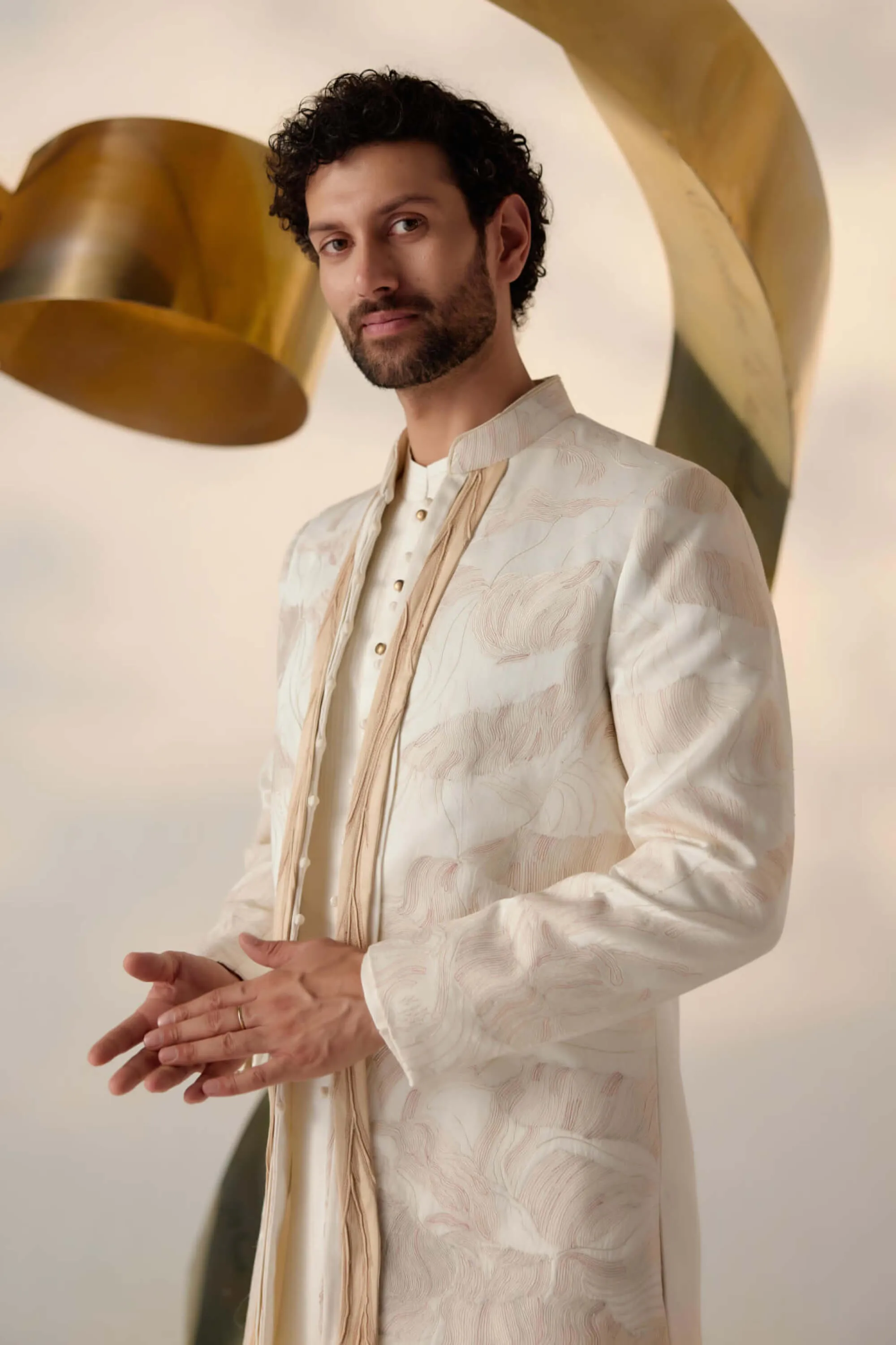 Dreamy ivory bandhgala and trousers