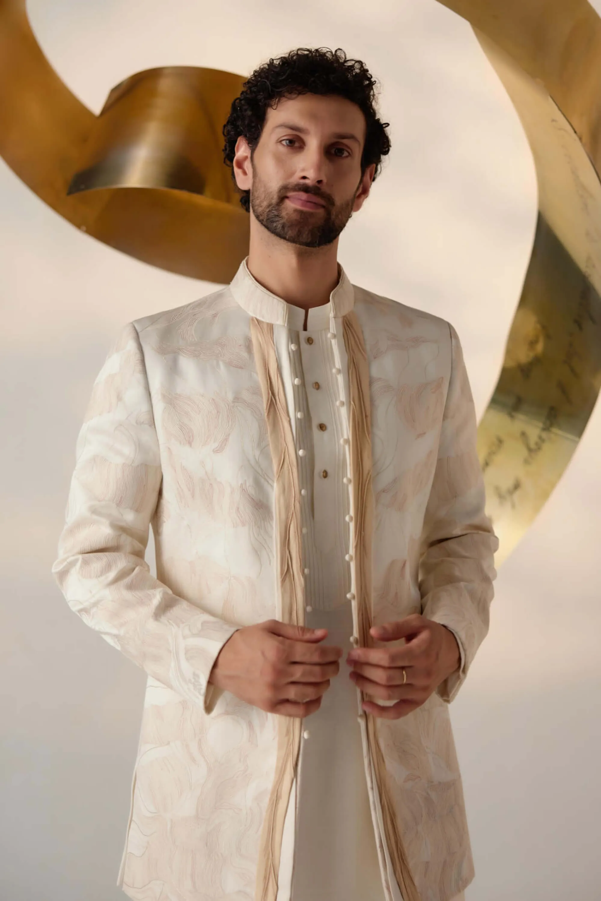 Dreamy ivory bandhgala and trousers