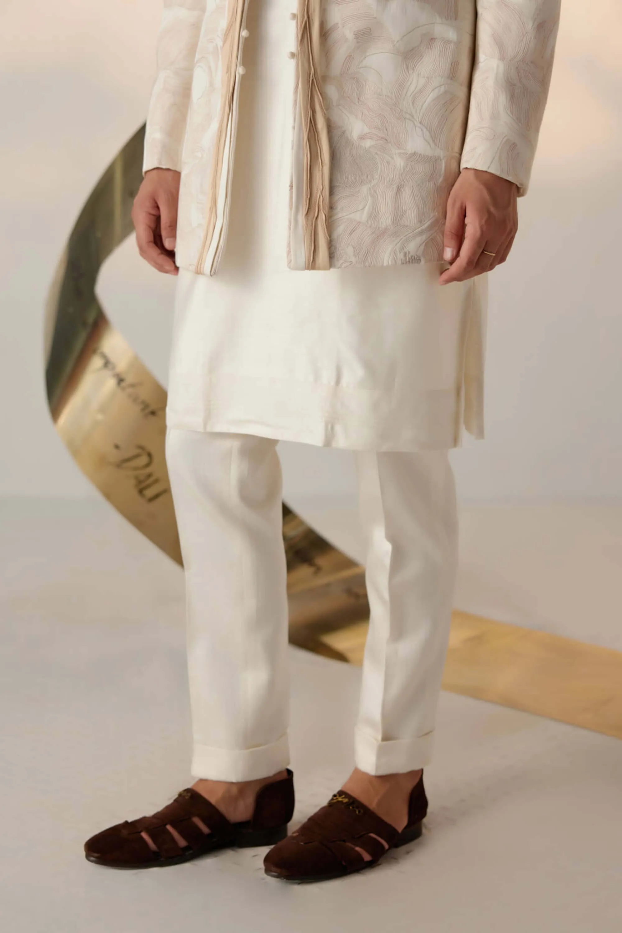 Dreamy ivory bandhgala and trousers
